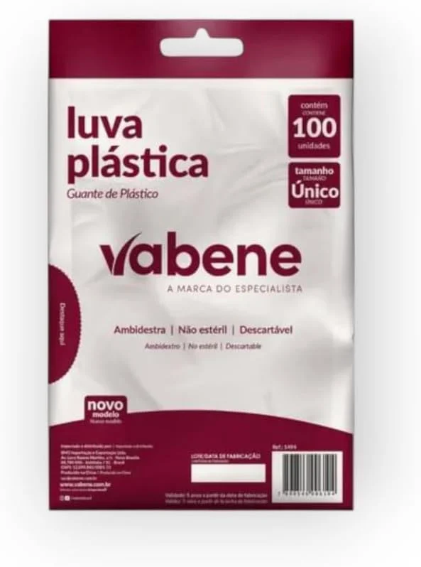 Luvas Plasticas Transparente 100 Und Vabene