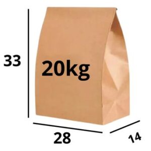Saco De Papel Kraft Delivery Sos 20Kg 28X33Cm Liso 200 Und