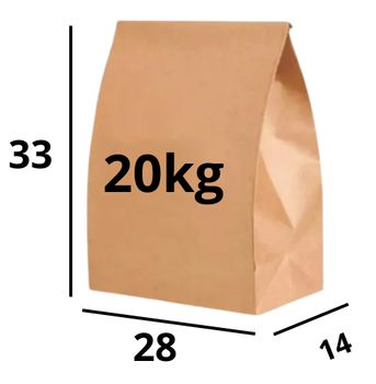 Saco De Papel Kraft Delivery Sos 20Kg 28X33Cm Liso 200 Und