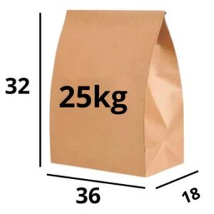 Saco De Papel Kraft Delivery Sos 25Kg 36X32Cm Liso 200 Und