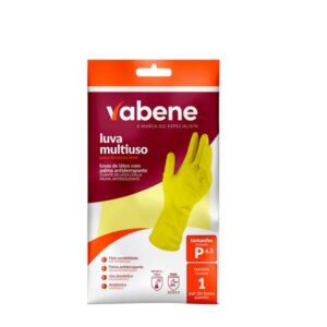 Luva Latex Multiuso Amarela M 1 Par Vabene