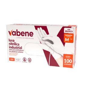 Luva Nitrilica Branca S/ Po M 100 Und Vabene