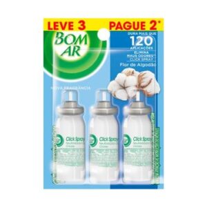 Aromatizador Spray Refil 3Und Flor De Algodao Bom Ar