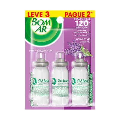 Aromatizador Spray Refil 3Und Lavanda Bom Ar